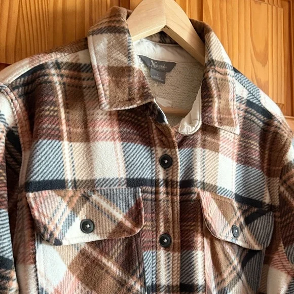 Natural Reflections Sherpa-Lined Plaid Jacket - Picture 3 of 11